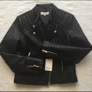Black Faux Leather Moto Jacket